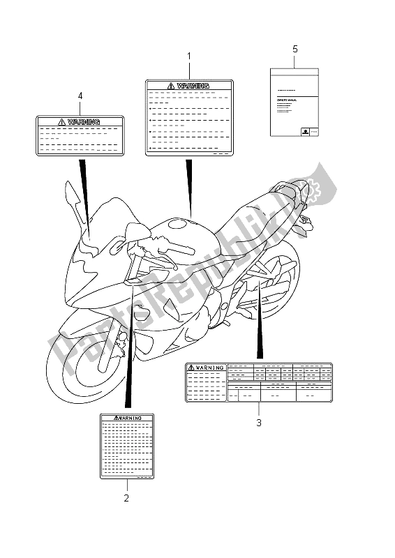 Tutte le parti per il Etichetta (gsx650fua E21) del Suzuki GSX 650 FA 2012