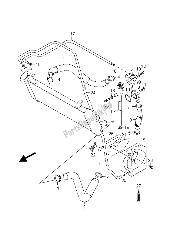 Tutte le parti per il Tubo Del Radiatore del Suzuki GSR 750A 2012