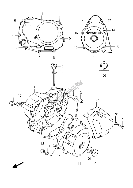 Todas las partes para Tapa Del Cárter de Suzuki DR Z 70 2015