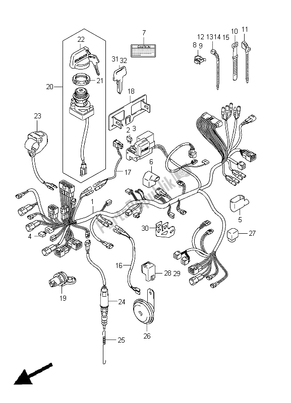 All parts for the Wiring Harness (lt-a400f P24) of the Suzuki LT A 400Z Kingquad ASI 4X4 2012