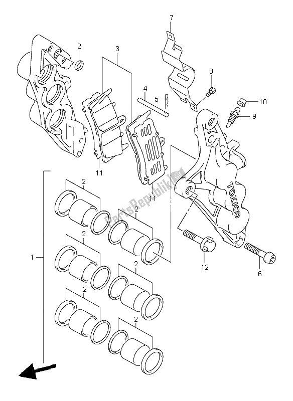 Wszystkie części do Zaciski Przednie Suzuki GSX 1300R Hayabusa 1999