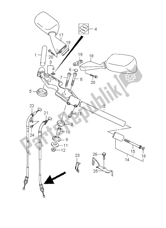 Todas las partes para Manillar de Suzuki GSX 1300R Hayabusa 2009