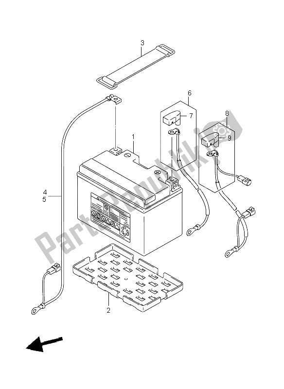 All parts for the Battery of the Suzuki GSF 1200 Nsnasa Bandit 2006