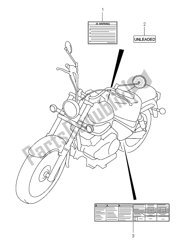 All parts for the Label of the Suzuki VL 125 Intruder 2005