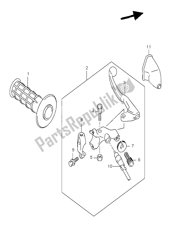 All parts for the Left Handle Lever (e24) of the Suzuki DR Z 400E 2006