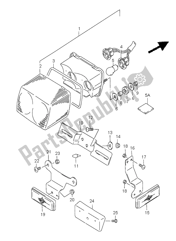 Todas as partes de Lâmpada De Combinação Traseira do Suzuki GS 500E 2000