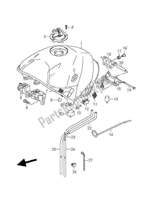 Toutes les pièces pour le Réservoir D'essence du Suzuki GSR 600A 2007