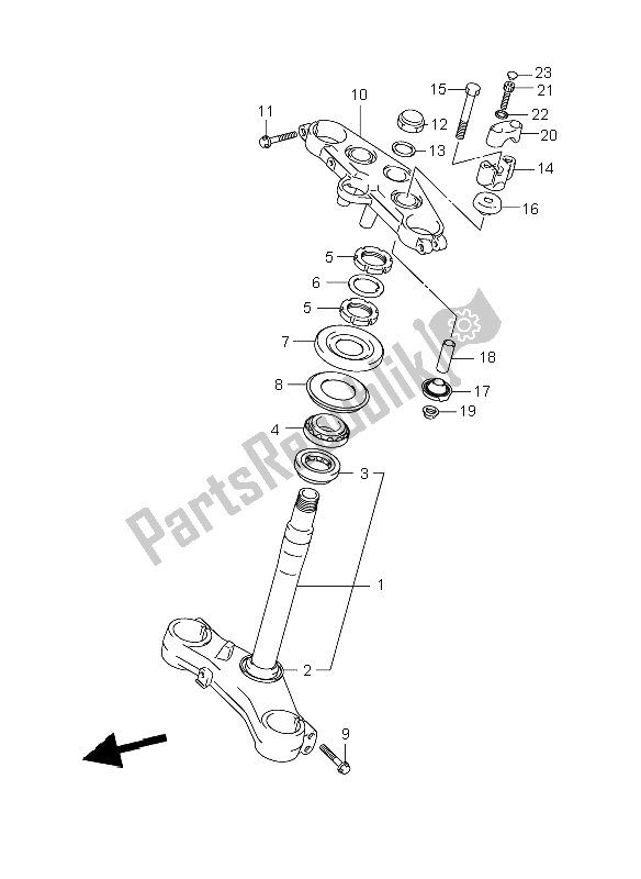 All parts for the Steering Stem of the Suzuki DL 1000 V Strom 2009