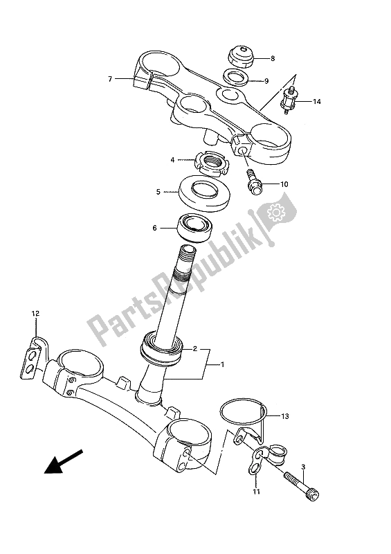 Todas as partes de Haste De Direção do Suzuki GSX R 750W 1994