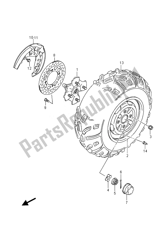 All parts for the Front Wheel (lt-a750x) of the Suzuki LT A 750 XZ Kingquad AXI 4X4 2014