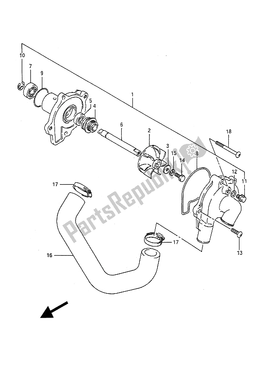 Tutte le parti per il Pompa Dell'acqua del Suzuki GSF 400 Bandit 1992