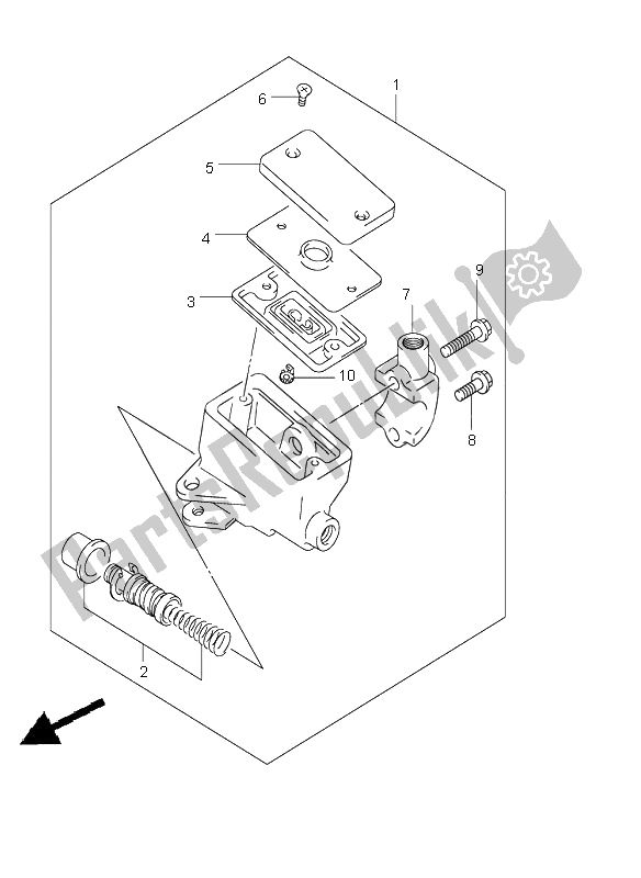 All parts for the Front Master Cylinder (gsf1200) of the Suzuki GSF 1200 NS Bandit 2002