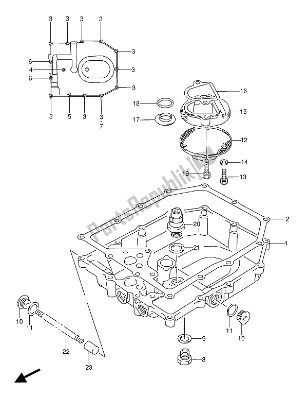 Todas las partes para Colector De Aceite de Suzuki GSX 600 FUU2 1990