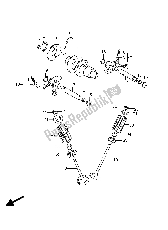 All parts for the Camshaft & Valve of the Suzuki LT A 400F Kingquad 4X4 2009