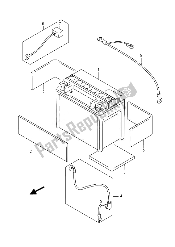 Alle onderdelen voor de Accu van de Suzuki VL 800B Intruder 2014