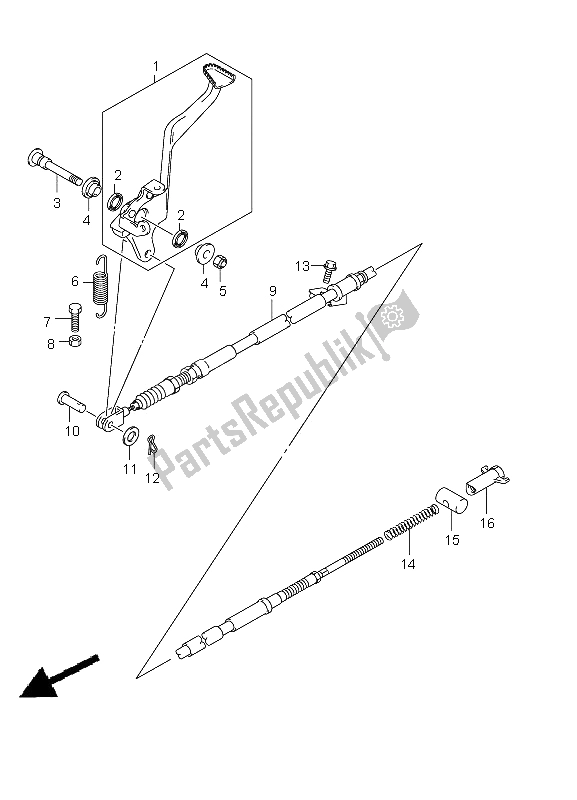 All parts for the Rear Brake of the Suzuki LT A 750 XPZ Kingquad AXI 4X4 2012