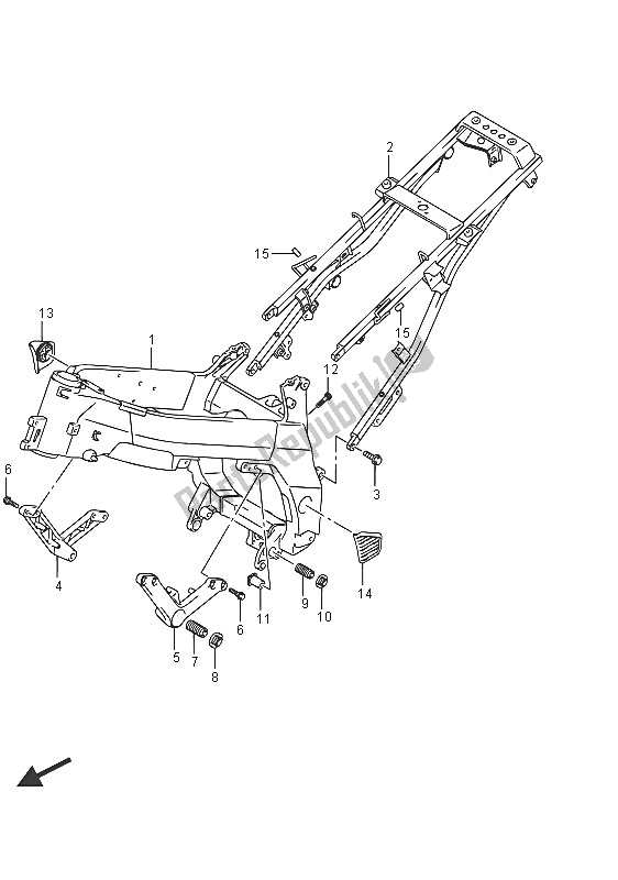 All parts for the Frame (dl650xa) of the Suzuki DL 650 AXT V Strom 2016