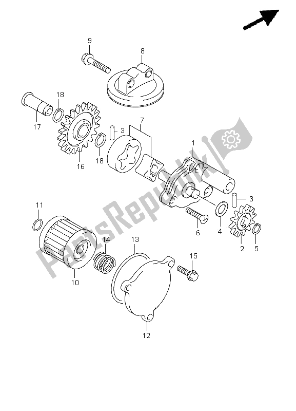 All parts for the Oil Pump of the Suzuki LT Z 400Z Quadsport 2011