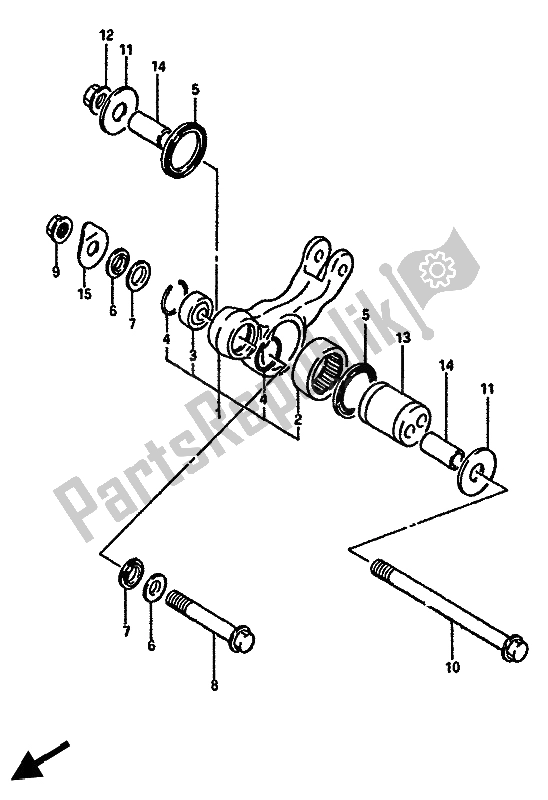 Todas as partes de Alavanca De Almofada Traseira do Suzuki GSX R 750X 1987