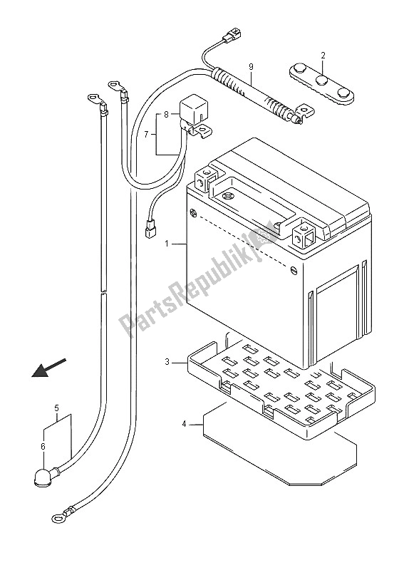 All parts for the Battery of the Suzuki LT F 400F Kingquad FSI 4X4 2016