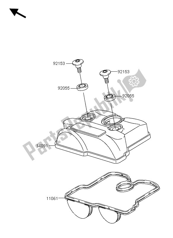 All parts for the Cylinder Head Cover of the Suzuki RM Z 250 2004