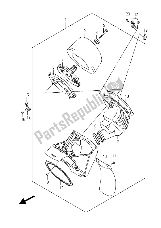 Tutte le parti per il Filtro Dell'aria del Suzuki RM Z 250 2015