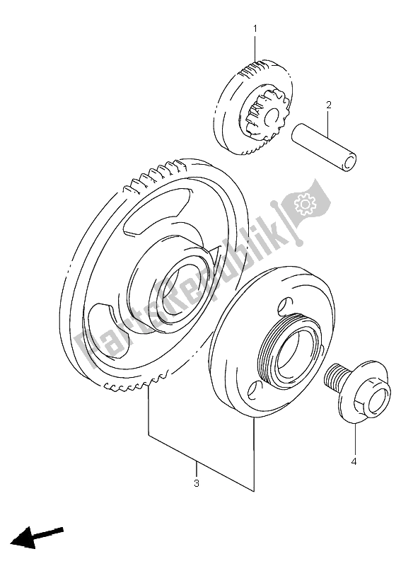 All parts for the Starter Clutch of the Suzuki GSF 600N Bandit 1995