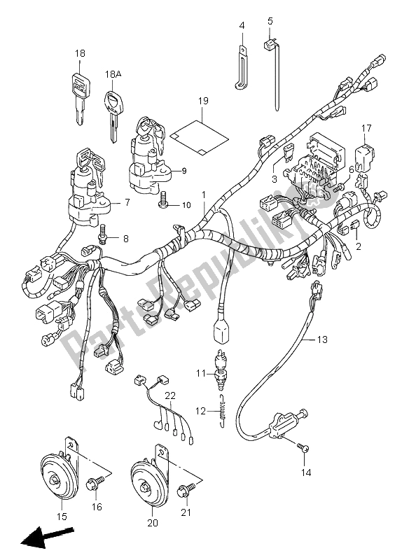 All parts for the Wiring Harness of the Suzuki GSF 600N Bandit 1995