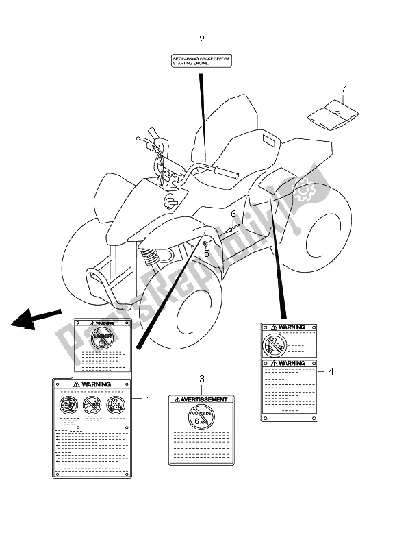 Alle onderdelen voor de Etiket van de Suzuki LT Z 50 4T Quadsport 2006