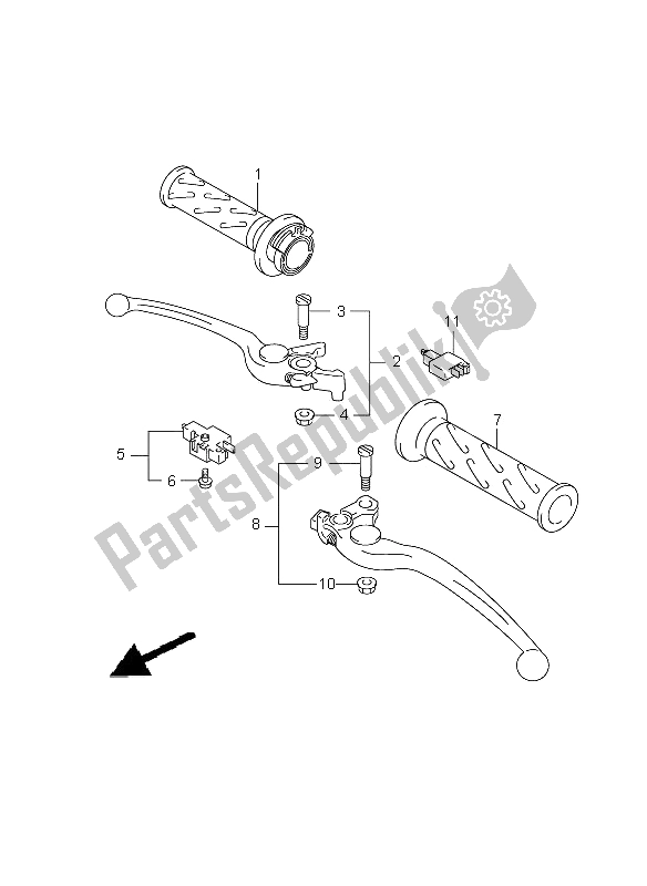 Tutte le parti per il Leva Della Maniglia del Suzuki GSX 650 FA 2009