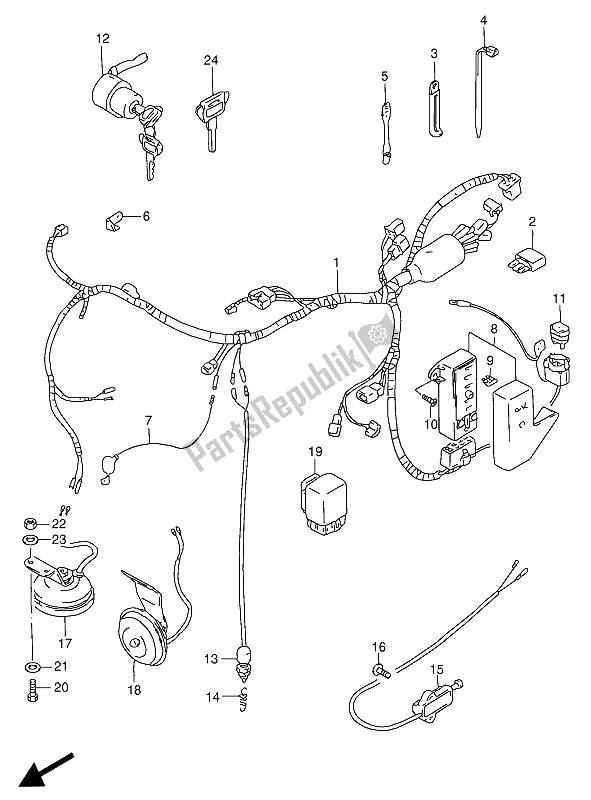 Wszystkie części do Wi? Zka Przewodów Suzuki VS 800 GL Intruder 1994