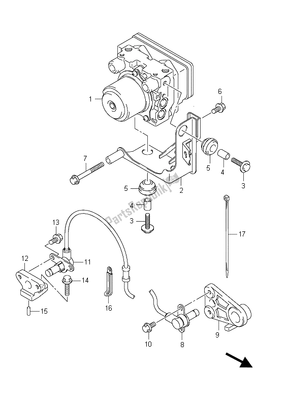 All parts for the Hydraulic Unit (an650a E24) of the Suzuki AN 650A Burgman Executive 2011