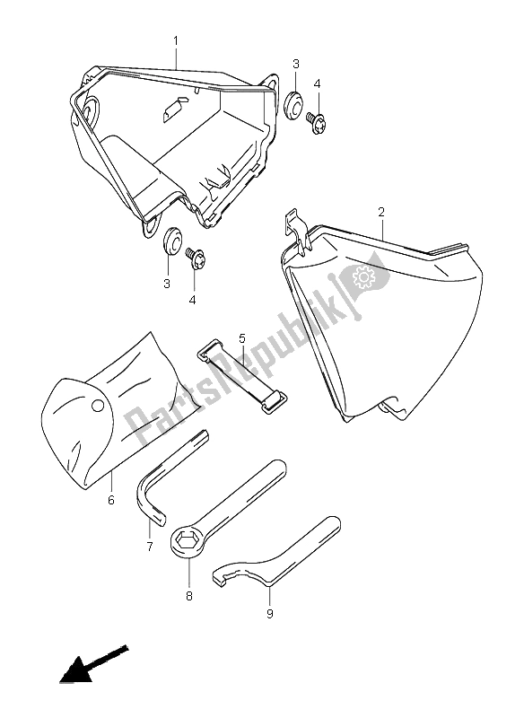 All parts for the Luggage Box of the Suzuki VL 800Z Volusia 2004