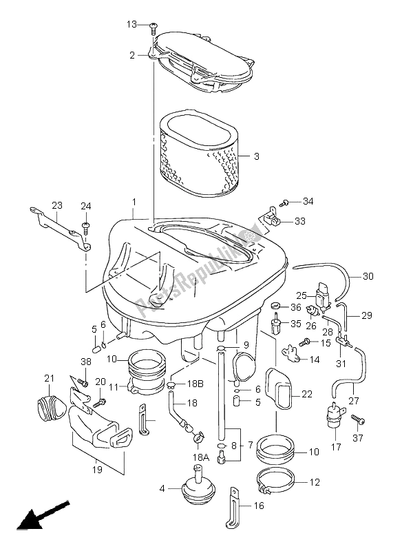 Tutte le parti per il Filtro Dell'aria del Suzuki TL 1000S 1999