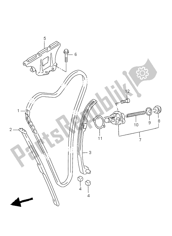 All parts for the Cam Chain of the Suzuki GSX 750F 1998