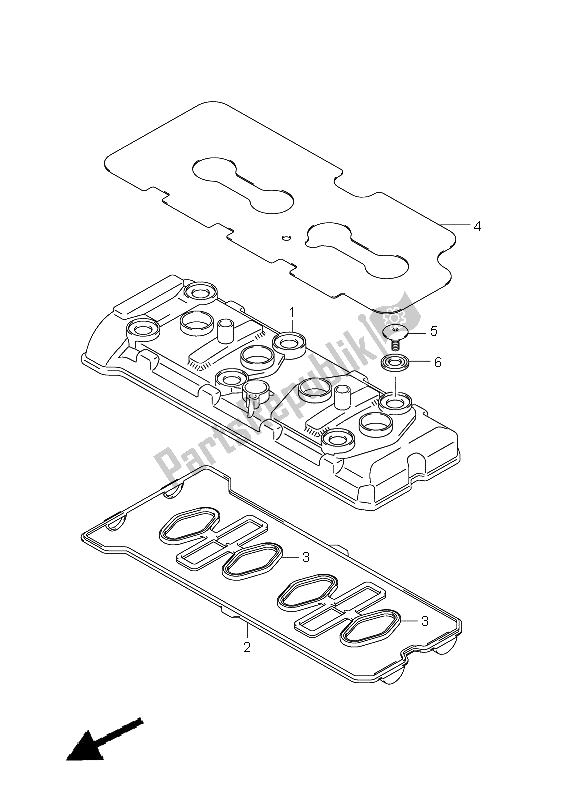 All parts for the Cylinder Head Cover of the Suzuki GSX R 750 2011