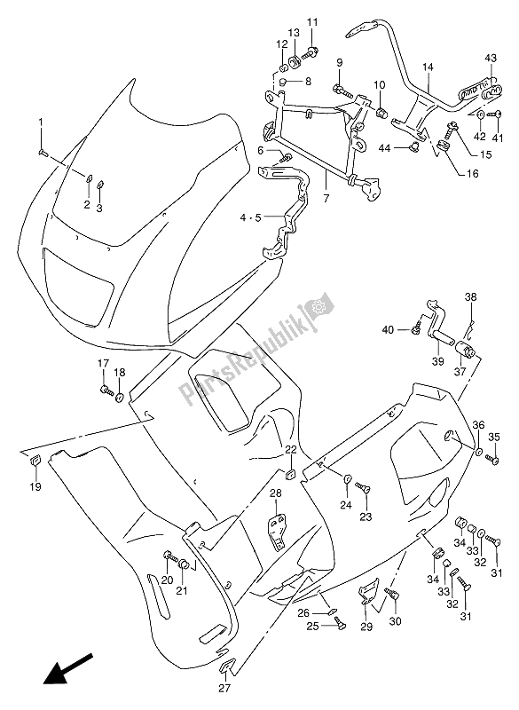 Tutte le parti per il Parti Di Installazione Della Carenatura del Suzuki RG 125 FU Gamma 1992