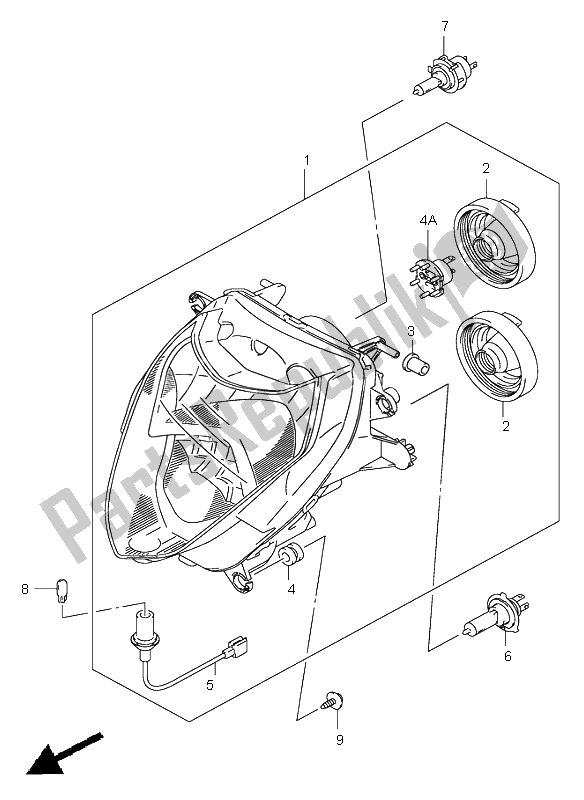 Wszystkie części do Reflektor Suzuki GSX R 1000 2003