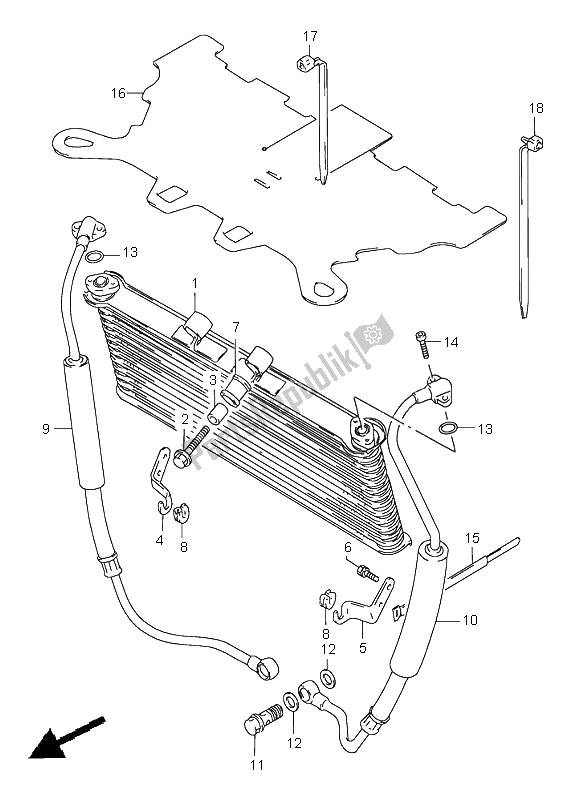 Todas las partes para Enfriador De Aceite de Suzuki GSX 750F 1997