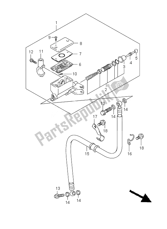 All parts for the Clutch Master Cylinder of the Suzuki DL 1000 V Strom 2007