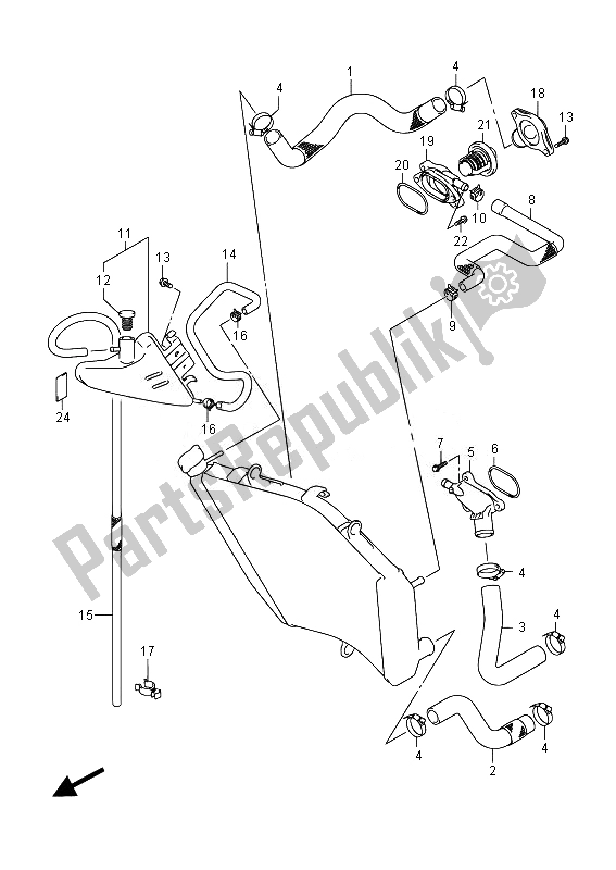 Tutte le parti per il Tubo Del Radiatore del Suzuki GSX R 600 2014