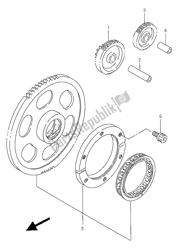 Tutte le parti per il Frizione Di Avviamento del Suzuki VS 800 Intruder 2002