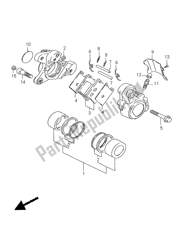 Todas as partes de Compasso De Calibre Frontal do Suzuki VS 1400 Intruder 1996