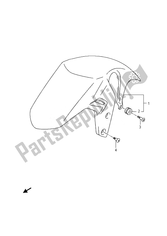 All parts for the Front Fender (gsr750aue) of the Suzuki GSR 750A 2014