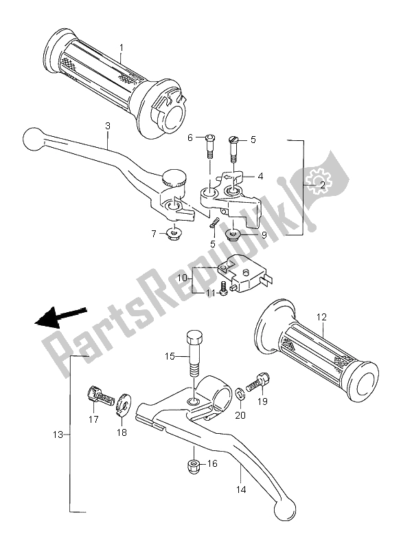 Todas las partes para Palanca De La Manija de Suzuki GSX 600F 1996