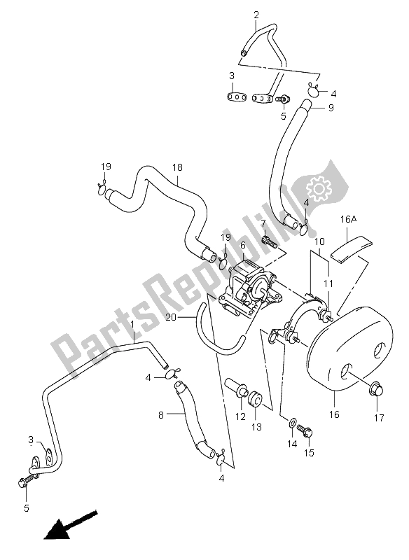 All parts for the Second Air of the Suzuki VL 800 Volusia 2002