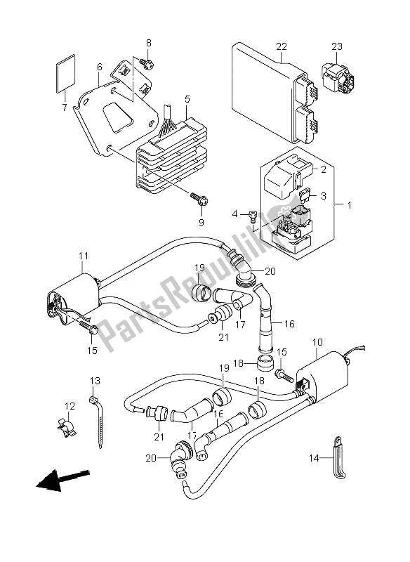 Tutte le parti per il Elettrico del Suzuki DL 650A V Strom 2010