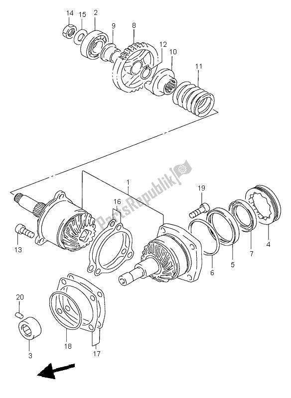 Tutte le parti per il Ingranaggio Secondario del Suzuki VS 800 Intruder 1998