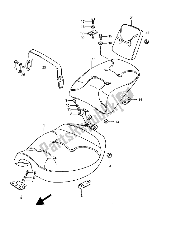 Todas las partes para Asiento de Suzuki VS 1400 Glpf Intruder 1992