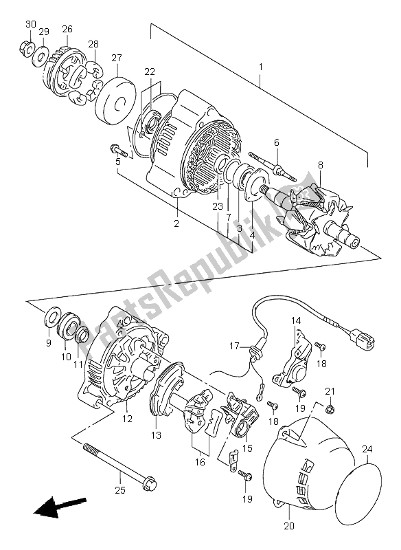 Todas las partes para Alternador de Suzuki GSF 600S Bandit 1996